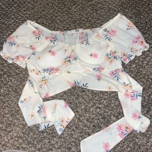 Madden NYC floral off the shoulder top